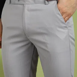 fubar Men Regular Fit Grey Viscose Rayon Trousers image 4