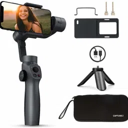 Enfogo ( 12 Years Warranty ) Capture 2 3-Axis Gimbal Handheld Stabilizing Smartphone 3 Axis Gimbal for Mobile image 2