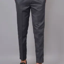 wearobics Men Regular Fit Grey Cotton Blend Trousers-picture-10