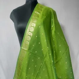 khadija's Jacquard Woven Green Women Dupatta image 1