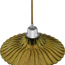 homesake Industrial vintage E27 Colored Glass pendant Lampshade, Filament/LED hanging ceiling light, Yellow Pendant Lamp Ceiling Lamp image 3