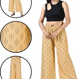 4k fashion Pack of 2 Women Relaxed Grey, Gold Viscose Rayon Trousers image 2