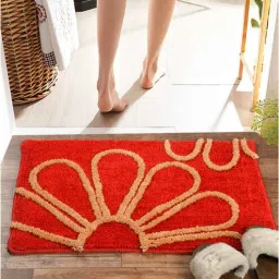 fine tex world Floral Microfiber 24x16 Inches Bath Mat-picture-10