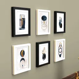 random Black Synthetic Wood Set Of 6 Collage Photo Frames image 1