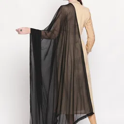 mehrang Art Silk Printed Black Women Dupatta image 4