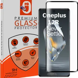 Maxboost Tempered Glass Guard for Oneplus 12R 5G, Advanced Black Border Screen Protector Guard-image-0