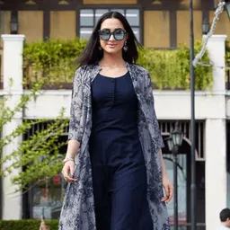 houseofcommon Printed Rayon Blend, Cotton Blend Stitched Flared/A-line Gown image 2