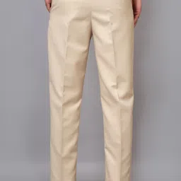 wearobics Men Regular Fit Beige Cotton Blend Trousers image 2