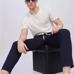 veyniz Men Solid Dark Blue Track Pants image 5