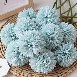 tied ribbons Decorative Artificial Chrysanthemum Flowers for Vase Home Decorations Gift Item Blue Chrysanthemum Artificial Flower-picture-6