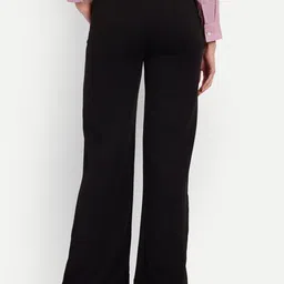 broadstar Women Loose Fit Black Lycra Blend Trousers image 3