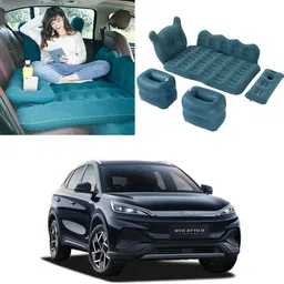 oshotto Designer Car Inflatable Bed Mattress with Two Air Pillows For BYD Atto 3 (Blue) Car Inflatable Bed-picture-22