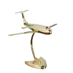 creator handicrafts Brass Antique Jet Plane On Stand image 2