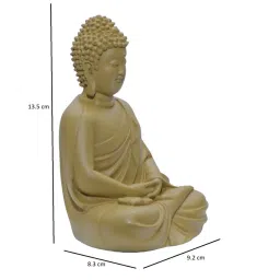 casacraft from pepperfry Ashnam Small Meditating Buddha - Beige, 13.5cm image 5