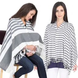 lula mom Breast Feeding Nursing Striped Shawl -Pack of 2 Feeding Cloak image 2