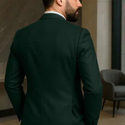 plus91 Men 3 Piece Suit Solid Suit image 2