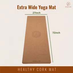 wiselife Alignment Pro, Cork & Natural Rubber 5 mm Yoga Mat image 5