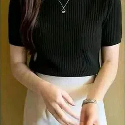 karan gupta Women Half Sleeve Self Design Sweatshirt image 3