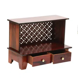 d'dass Brown Sheesham & Mdf Floor Rested Mandir Without Door image 4