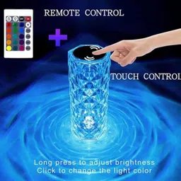 vaishno Rose Diamonds Table Lamp 16 Colour Changing USB Rechargeable Touch with Remote Night Lamp image 3