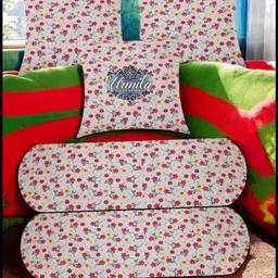 urmila creation 2 Bolster 3 Cushion Microfibre Floral Bolster Pack of 5-picture-10