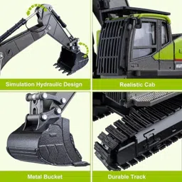 shipease Friction Powered Excavator Construction Truck Pull Back Vehicle JCB Toy for Kids image 4