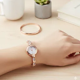 moover Analog Watch - For Women DMN-RSGLD/WHITE-j1 image 4