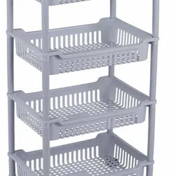 q7 brand Plastic 4 Layer Plastic Storage Basket With Wheel & Handel Multipurpose Kitchen Rack Storage Basket-picture-27