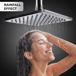 homemates Head Shower Ultra Slim Stainless Steel 6 Inch x 6 Inch Square Rain Shower Handheld image 2