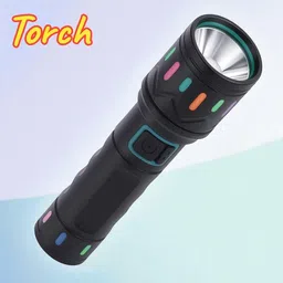 3baan A199 Super Bright Torch | Heavy Duty Rechargeable Flashlight with Long Battery Torch-picture-10