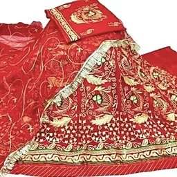 womengirlfashion Embroidered Semi Stitched Rajputi Poshak image 5