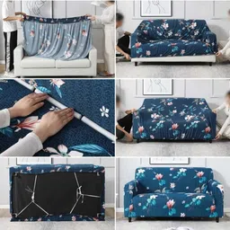 little lit Cotton Floral 3 Seater Sofa Cover image 3