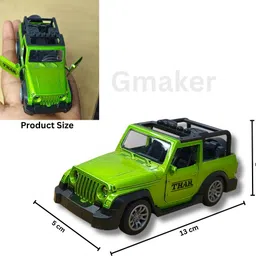 gmaker Thar Open Cabin Metal Car 1:32 Sc. Open Door Pull Back for boys girls pack of 1 image 2