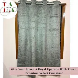 lalora 150 cm (5 ft) Window Velvet Blackout Curtain Single Curtain image 2