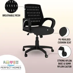 flipkart perfect homes Mesh Mid-Back 898 Century Drafting Staff, Workstation, Desk Chair Mesh Office Executive Chair image 3