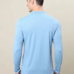 technosport Men Printed Polo Neck Polyester Blue T-Shirt image 2