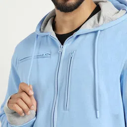 nobero Men Full Sleeve Solid Hooded Sweatshirt image 4