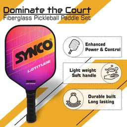synco Pickleball Paddle Racket Latitude Pink | Picklebat with Cover and Cushion Grip | Pickleball Paddle image 2