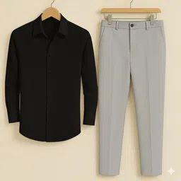 torontocn Men Cotton Blend Shirt Pant Set-picture-41