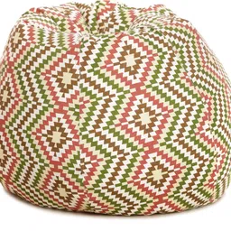style homez XXL Classic Cotton Canvas Printed Teardrop Bean Bag With Bean Filling image 3