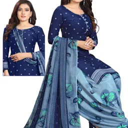 thira Unstitched Crepe Salwar Suit Material Floral Print-picture-37