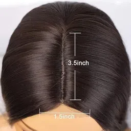 a h s Long Straight Natural Synthetic Brown Full Head Wigs for Women With Middle Part Hair Extension image 2