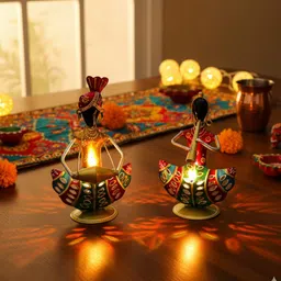 bhavya artandcraft Ethnic Musician Tealight Holders Iron 1 - Cup Tealight Holder-picture-20