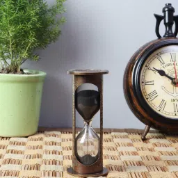 exim decor Black Brass Carving Tube Type Sand Timer image 1