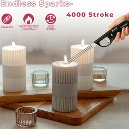 habitat Refillable Gas Lighter for Kitchen Stove and Candle Use, Flame Adjustable Plastic Gas Lighter image 3