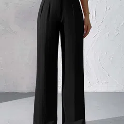 nnifa Women Relaxed Black Viscose Rayon Trousers-picture-18