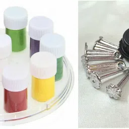 sy products Baby Bindi Mould liquid bindi Pack of 1 WITH 11 Colour Set and Free Black Kajal forehead Multicolor Bindis-picture-11