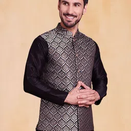 jompers Men Woven Design Nehru Jacket image 2