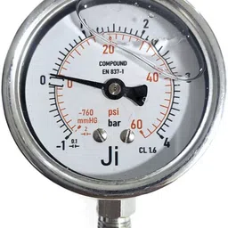 "ji" japsin instrumentation Economical Compound Gauge, 2.5" Dial, -1 to 4 Bar, Bottom Entry, SS Body Dial Indicator-picture-12