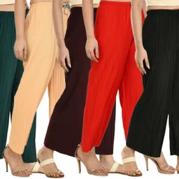 winhever Pack of 5 Women Regular Fit Multicolor Lycra Blend Trousers-picture-23